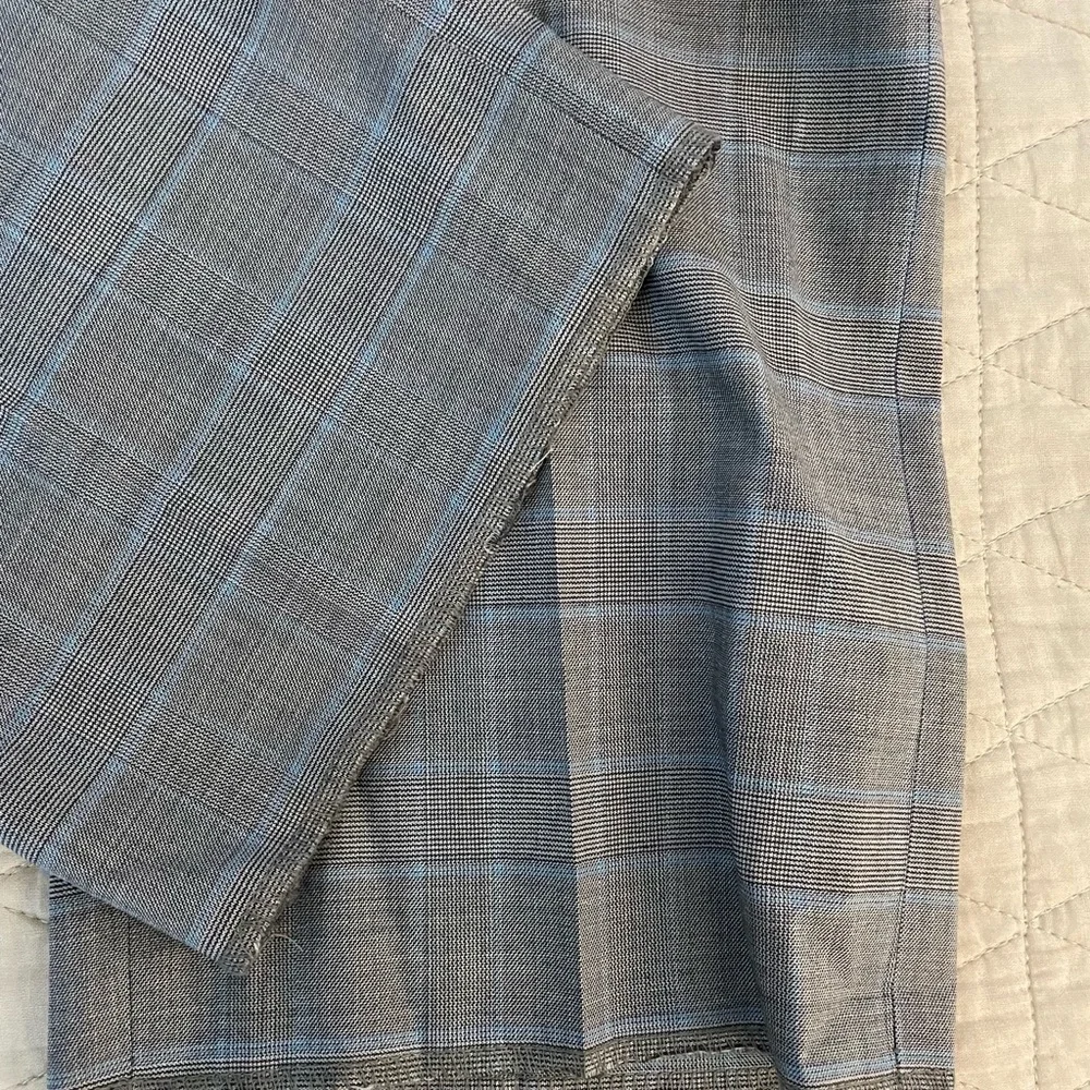 CARNOUSTIE‎ Windowpane Flat Front Stretch Wool Trouser in Gray Size 40 NWT $225